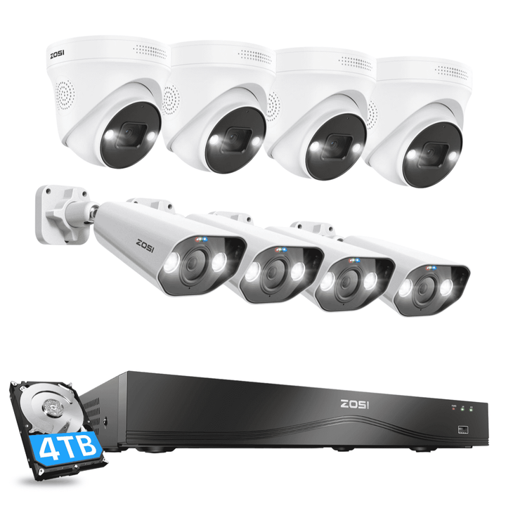 C182 & C225 4K PoE Security Camera System + 16CH 2-Bay NVR with