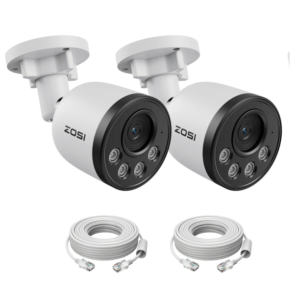 C180 2pack/4pack 4K Add-on PoE Camera + 60ft Ethernet Cable