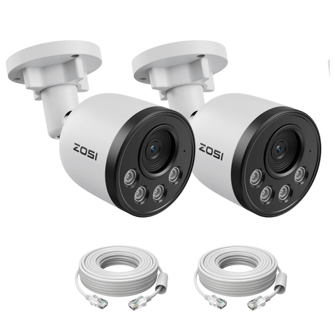 C180 2pack/4pack 4K Add-on PoE Camera(Aluminum Housing) + 60ft Ethernet Cable