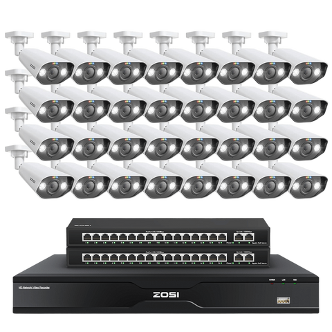 C182 32 Channel 4K PoE Security Camera System for Business + Up To 16TB HDD