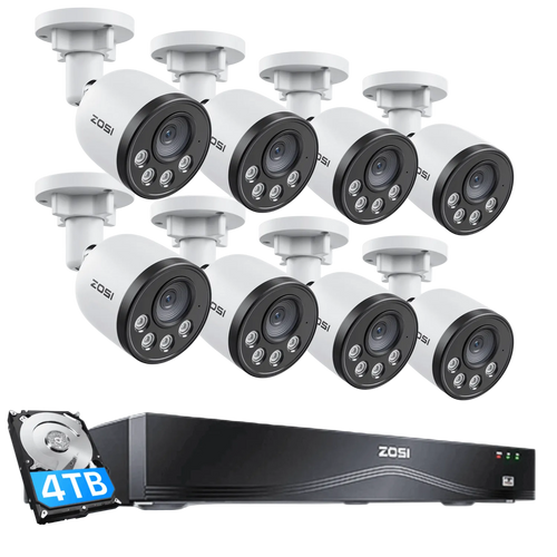 C180 4K PoE Security Camera System + 4K 16CH PoE NVR + 4TB Hard Drive