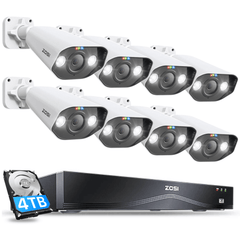 C182 4K 16 Channel PoE Security System(32 Camera Capable) + 4TB Hard Drive