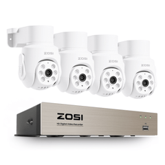 C280 2MP 8CH HD-TVI PTZ Security System with Audio + Optional 500GB/1TB HDD