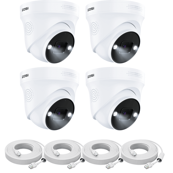 C225 2pack/4pack 4K Add-on PoE Cameras + 60ft Ethernet Cable