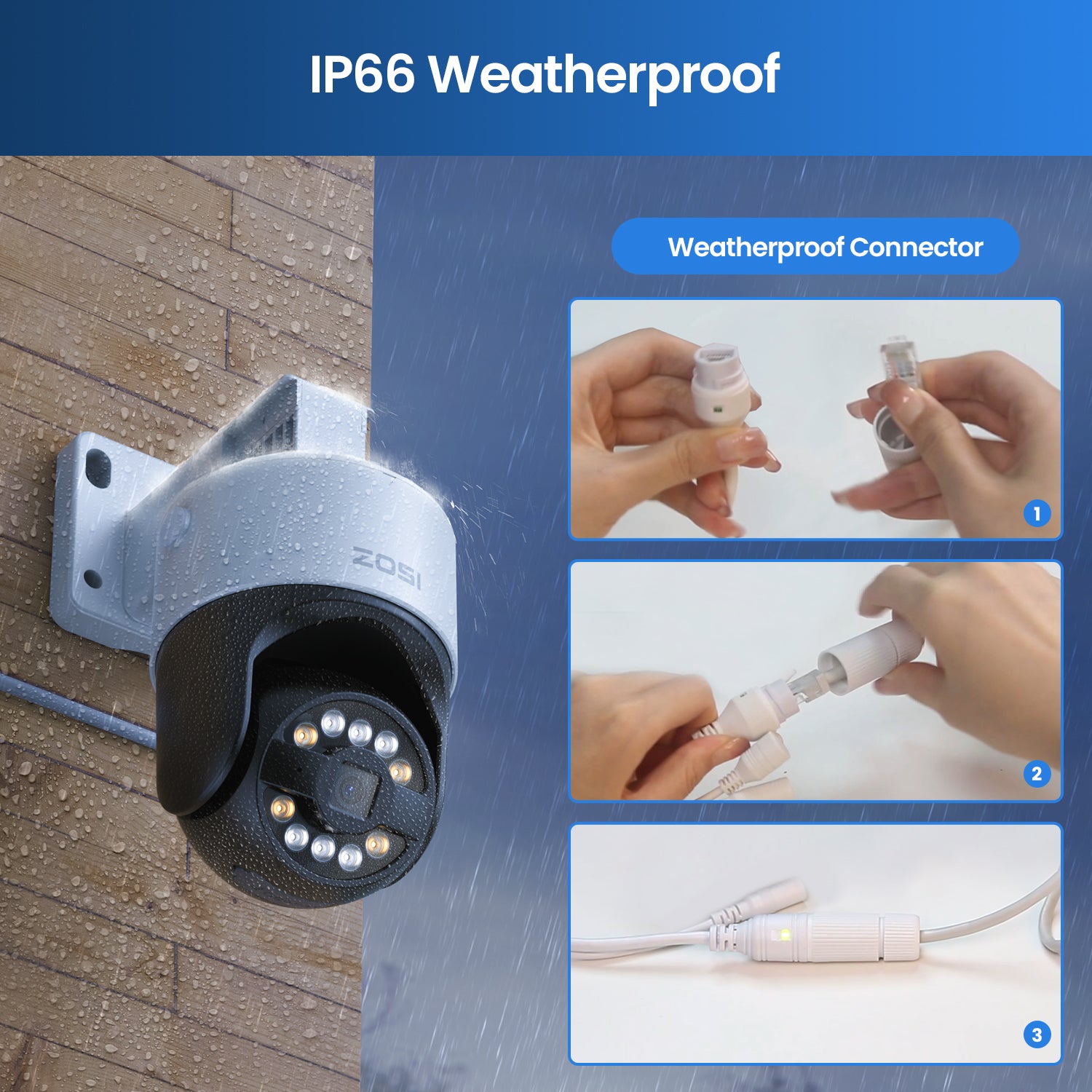 C296B 5MP PTZ PoE IP Camera, Work with Network Video Recorder NVR