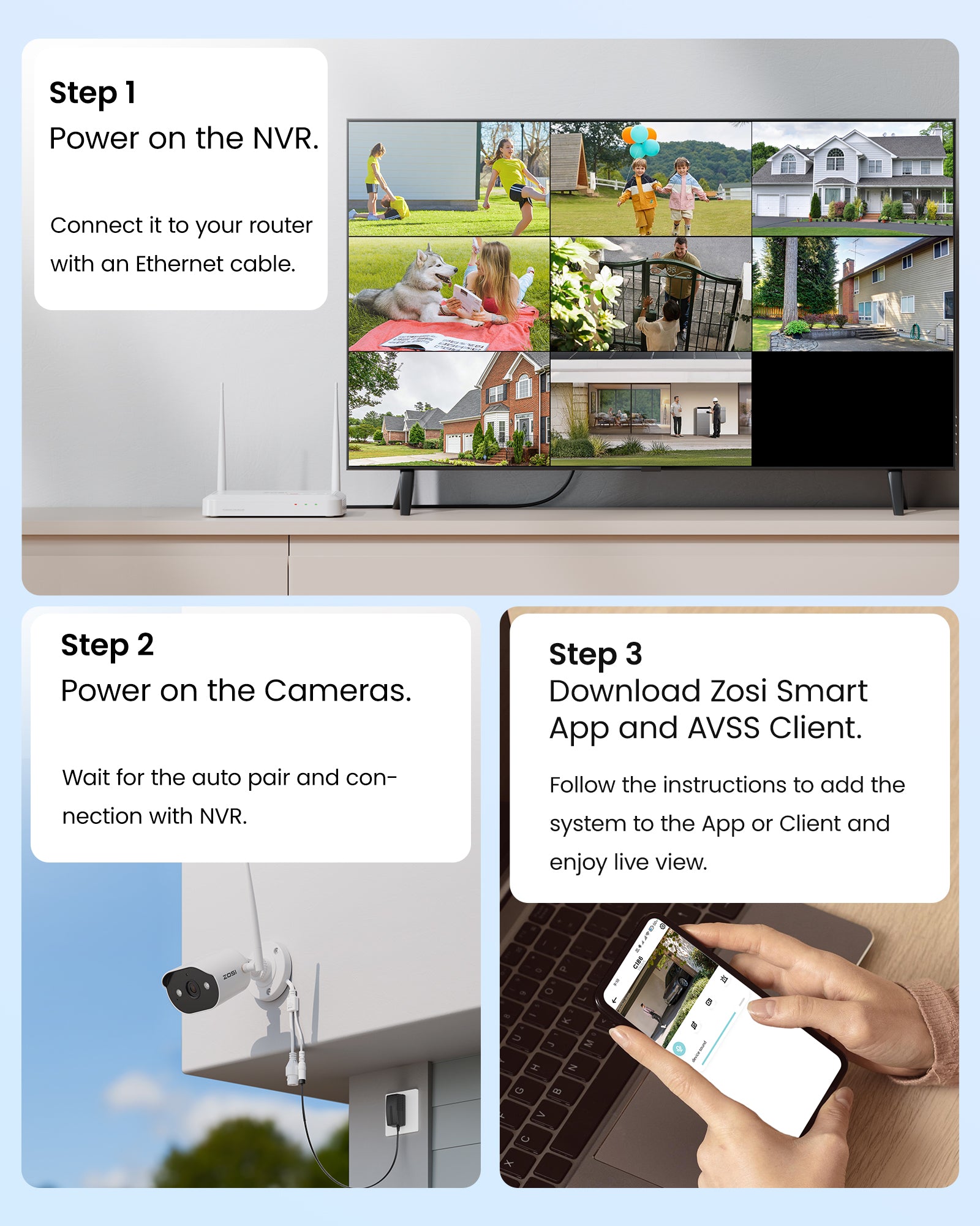 WiFi-6]C302 3MP 8CH Wireless Security System | 1TB HDD | ZOSI