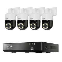 C296B 4K PTZ PoE Security Camera System + 4K 8CH NVR with 2TB Hard Drive