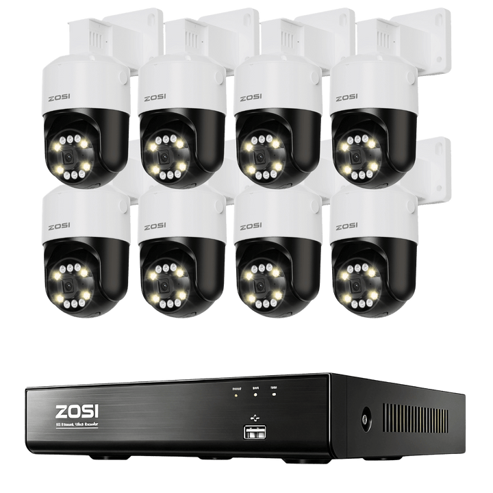 C296B 4K 8CH PoE Security Camera System | Pan 355° Tilt 110