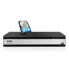 16 Channel 1080P HD Digital Video Recorder DVR + Bulit-in Hard Drive Zosi