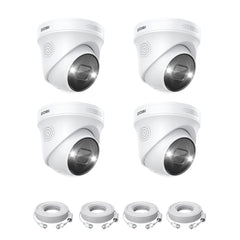 4Pack 4K Add-on Camera for PoE Security Camera System, Work with ZOSI 4K PoE NVR, C225 Zosi