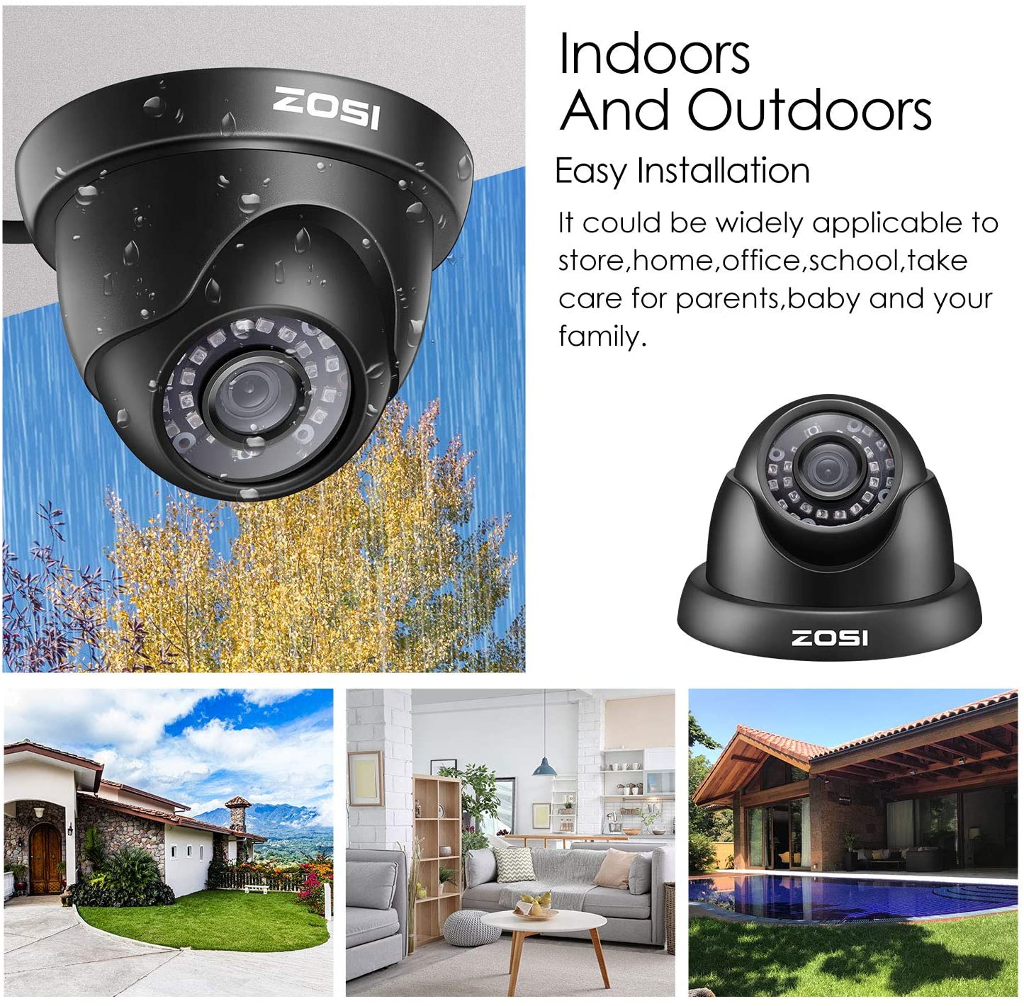 4PACK 1080P Analog Security Camera Dome Camera For DVR - ZG4192C