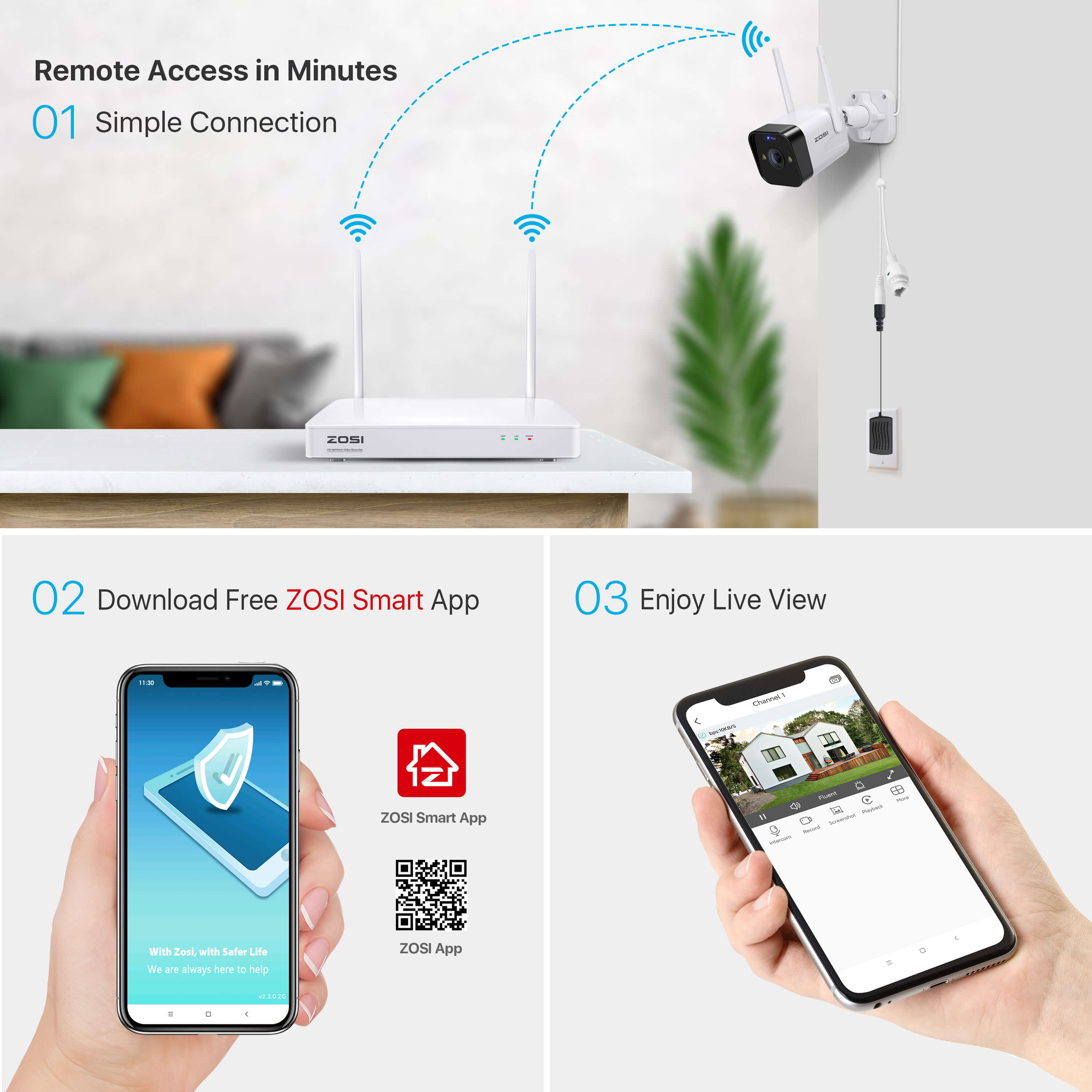 3MP]W4 Pro Bullet WiFi Security IP Add-on Camera - ZG1883M - Zosi